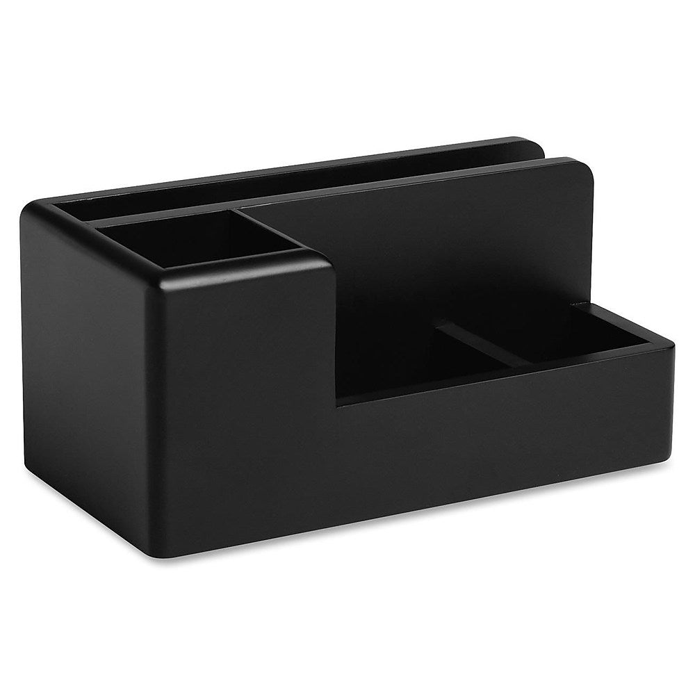 Rolodex 4-Compartment Wood Tones Desktop Organizer, Black