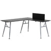 Flash Furniture Black Laminate L-Shape Computer Desk with Silver Frame Finish
