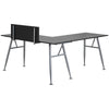 Flash Furniture Black Laminate L-Shape Computer Desk with Silver Frame Finish