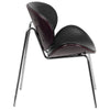 Flash Furniture Bentwood Leisure Reception Chair, Mahogany with Black Leather Upholstery