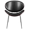 Flash Furniture Bentwood Leisure Reception Chair, Mahogany with Black Leather Upholstery