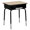 Flash Furniture Student Desk with Open Front Metal Book Box, Natural Laminate/Black