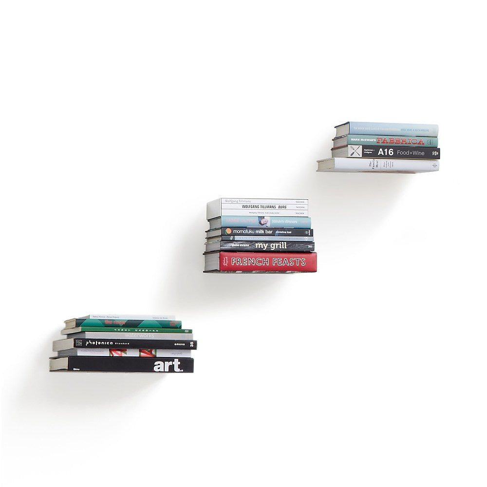 Umbra Conceal Floating Wall Shelf, Small, Silver, 3/Pack