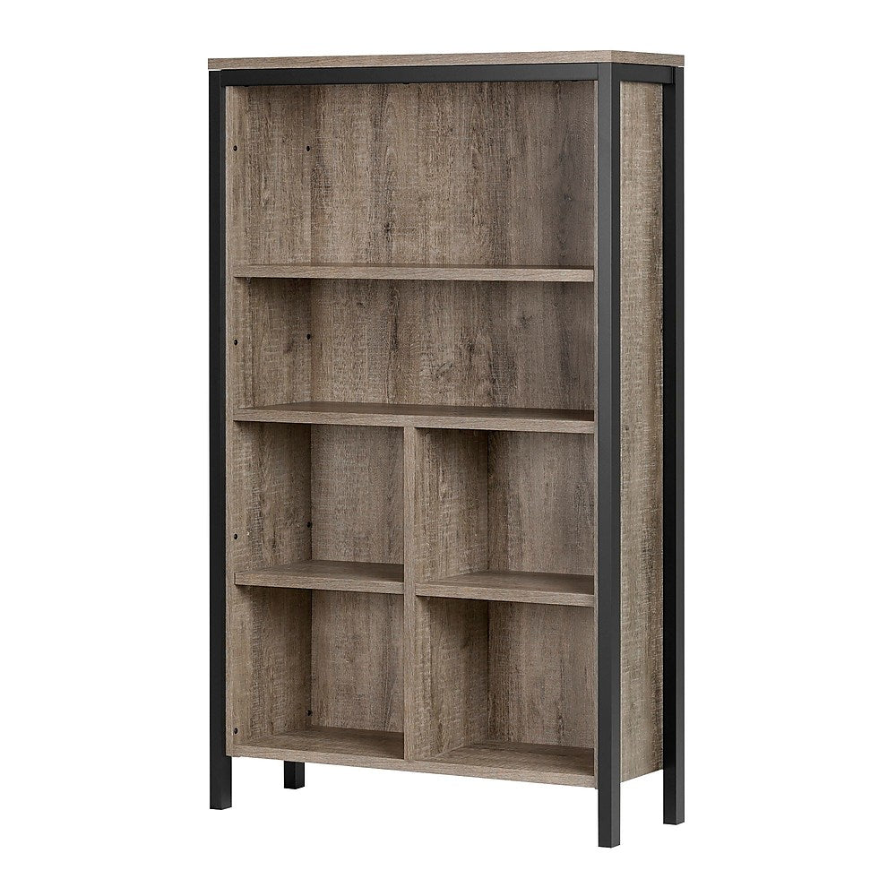 South Shore Munich 6-Shelf Bookcase with Cube, Oak