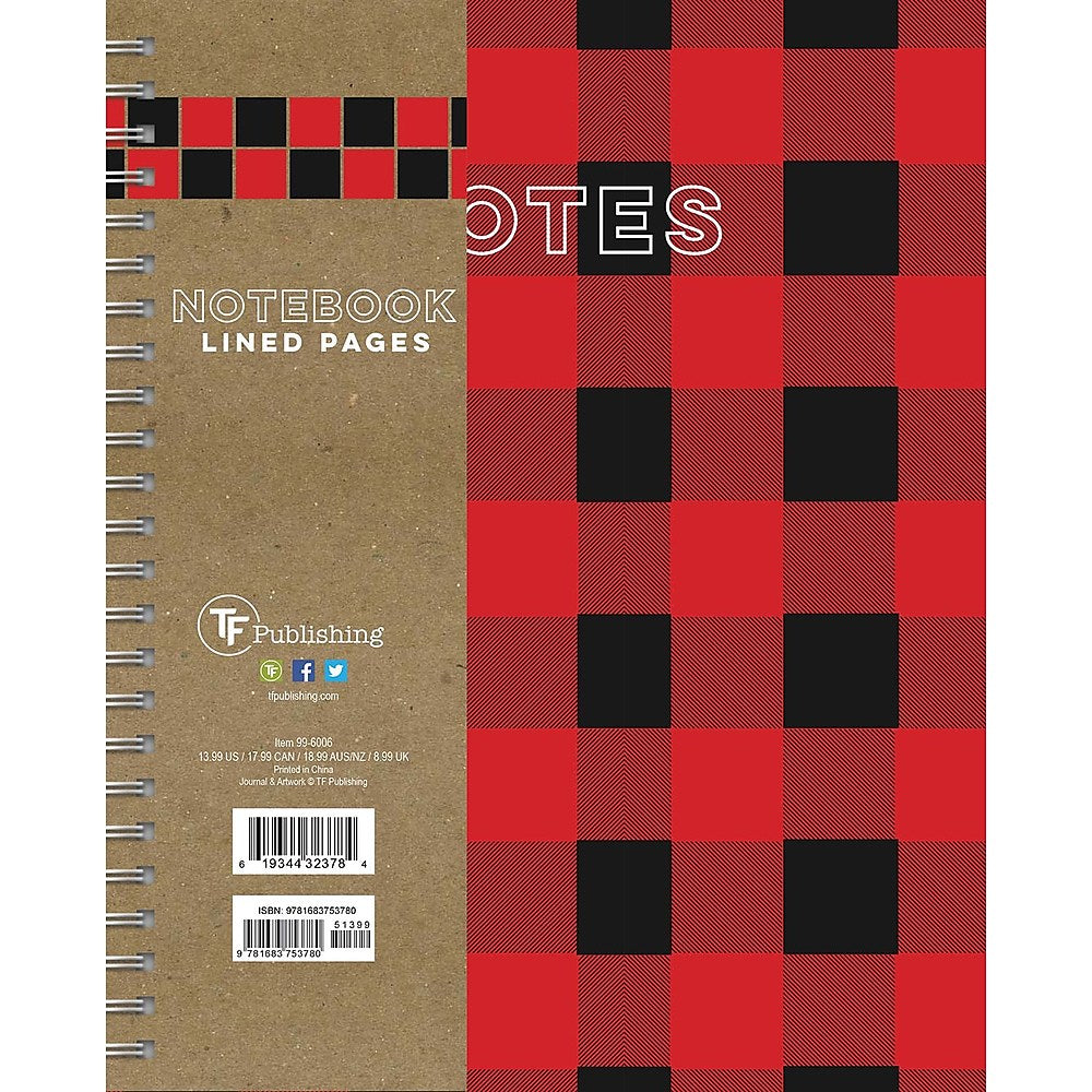 Tf Publishing Buffalo Plaid Lined Spiral Journal 7