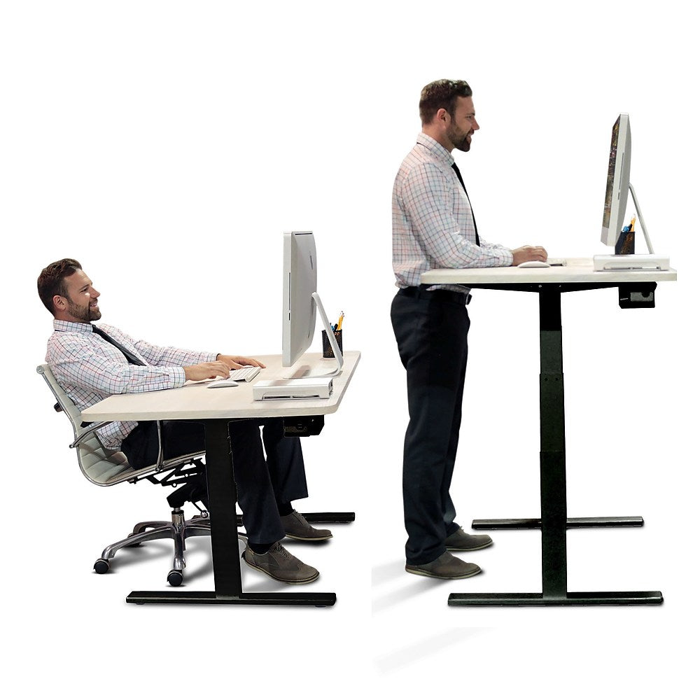 Autonomous SmartDesk Height-Adjustable Standing Desk with Single Motor, Black Frame with White Classic Top