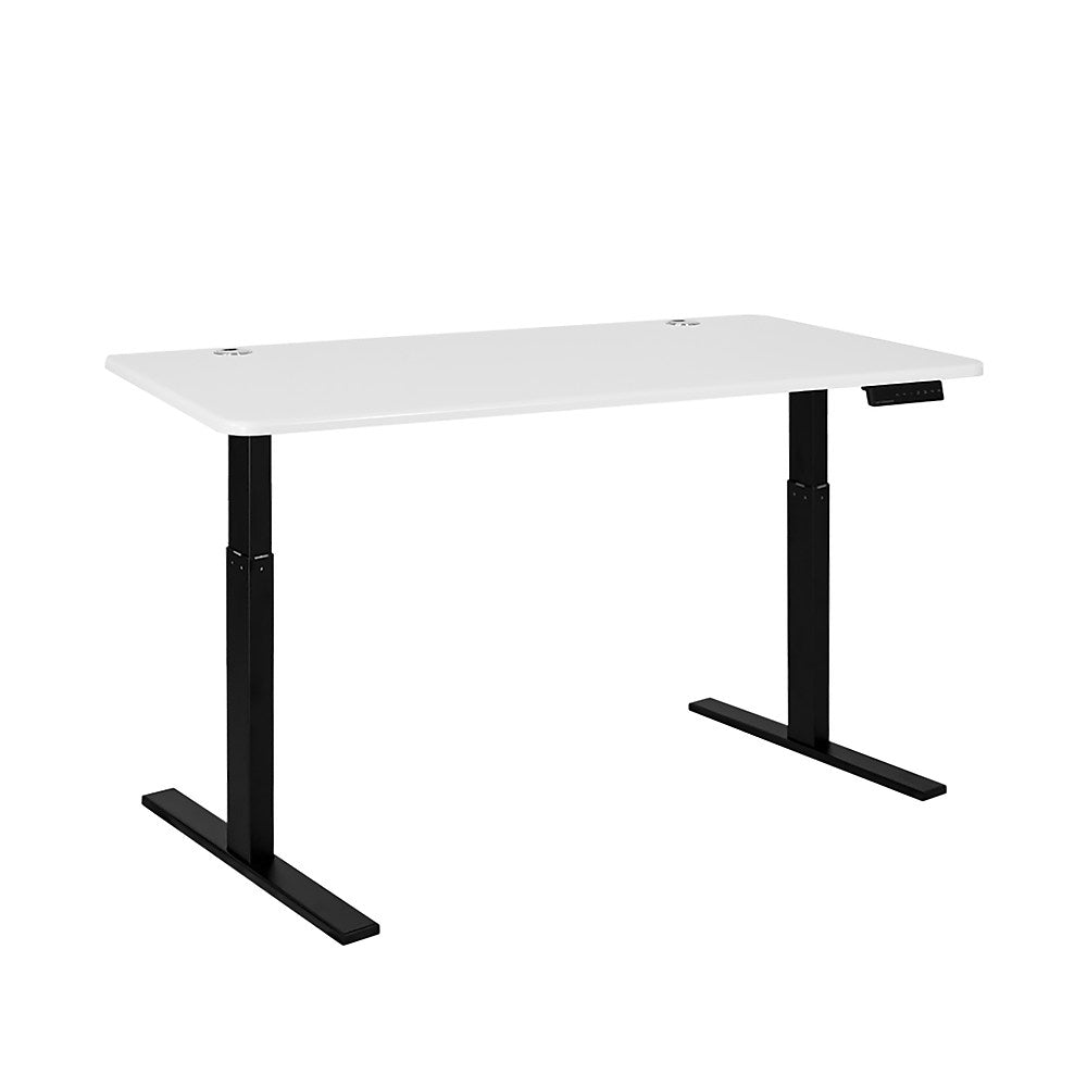 Autonomous SmartDesk Height-Adjustable Standing Desk with Single Motor, Black Frame with White Classic Top