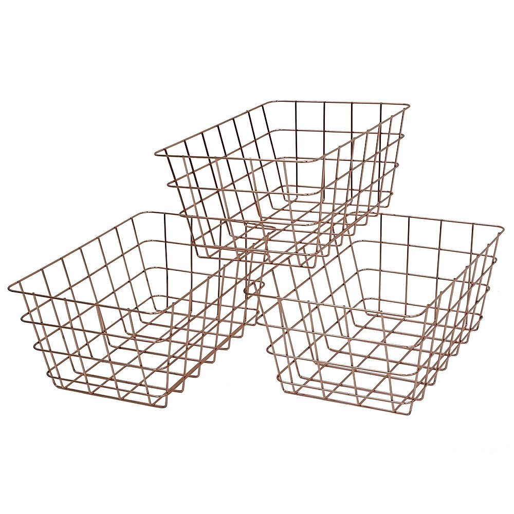 Cathay Importers Copper Rect Wire Basket