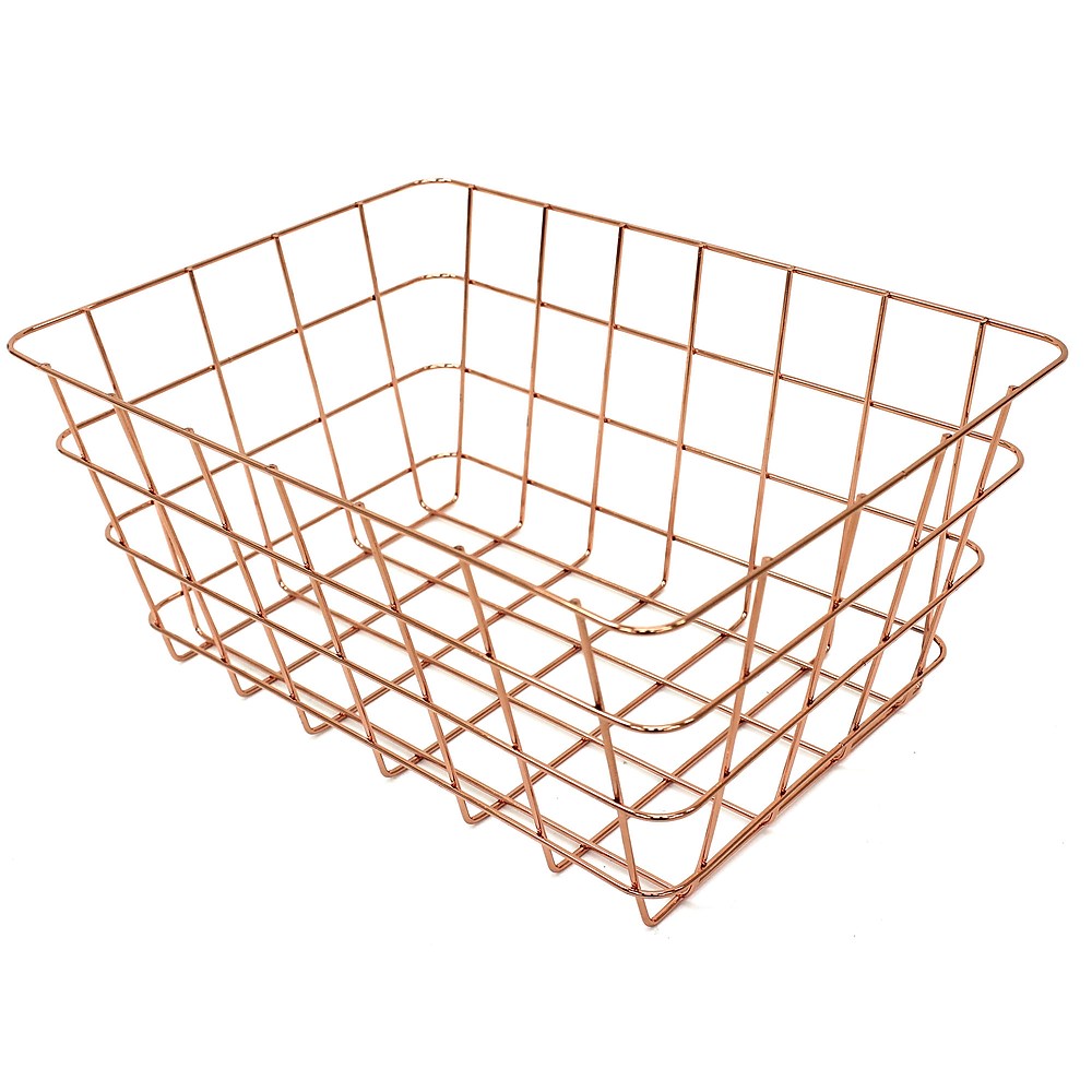 Cathay Importers Copper Rect Wire Basket