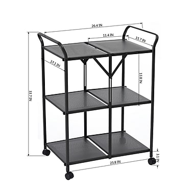 Metal Folding Cart, Black