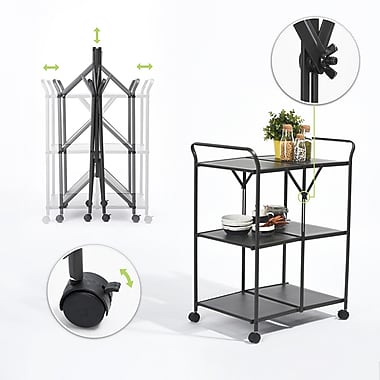 Metal Folding Cart, Black