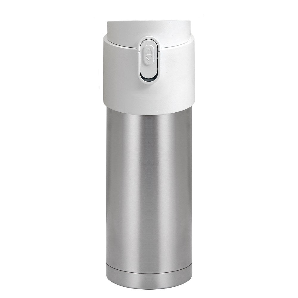 Pao Thermal Tea Mug, 12 Oz., Silver with White Lid