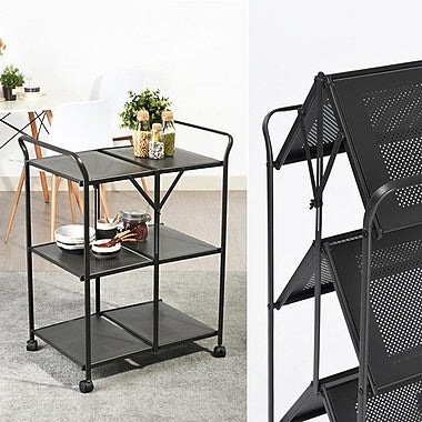 Metal Folding Cart, Black