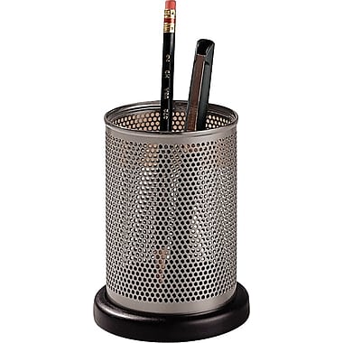 Rolodex™ Distinctions Punched Metal & Wood Pencil Holder