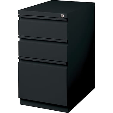 Hirsh 3-Drawer Mobile Pedestal File, Black